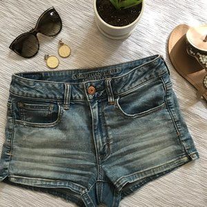 American Eagle Hi-Rise Shortie Denim Shorts